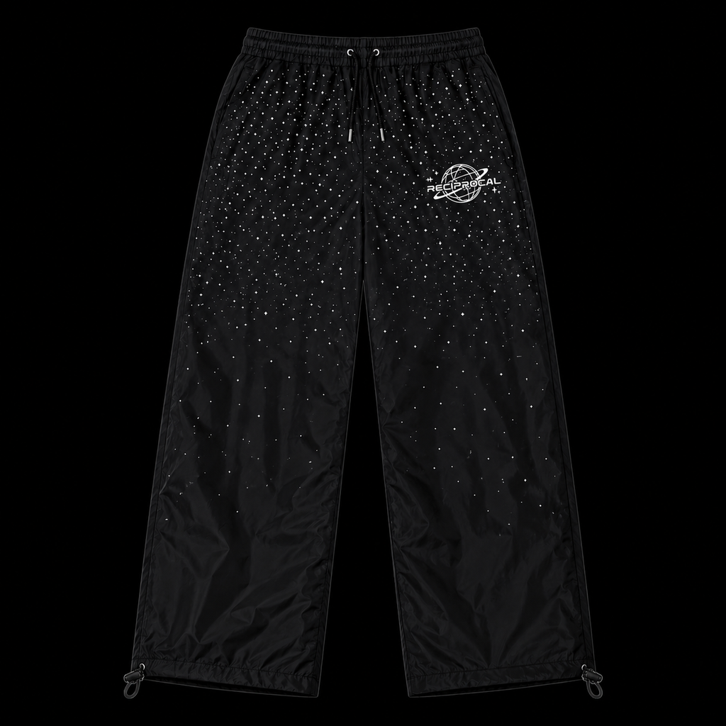Black “Saturn” Windbreaker Pants