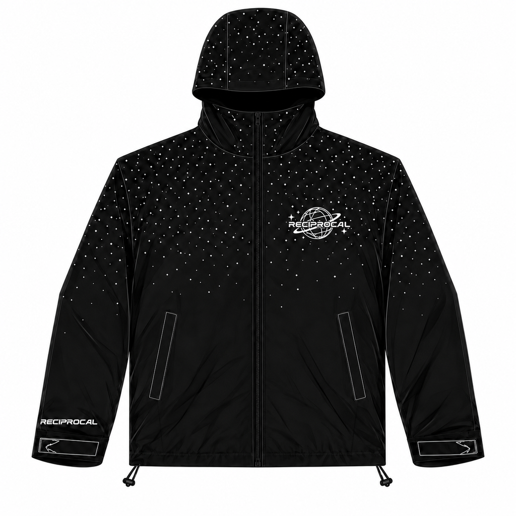 Black “Saturn” Windbreaker Jacket