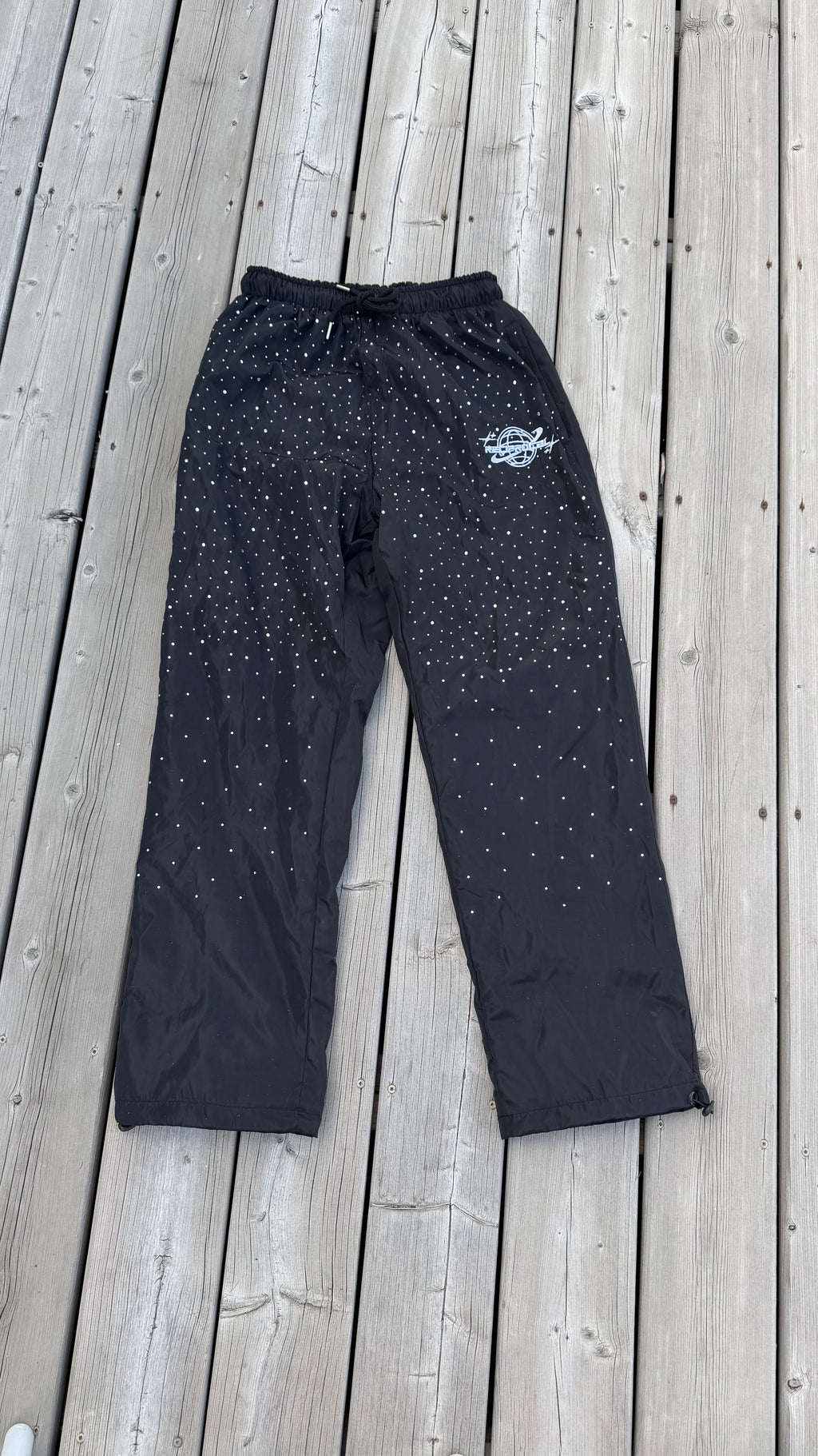 Black “Saturn” Windbreaker Pants