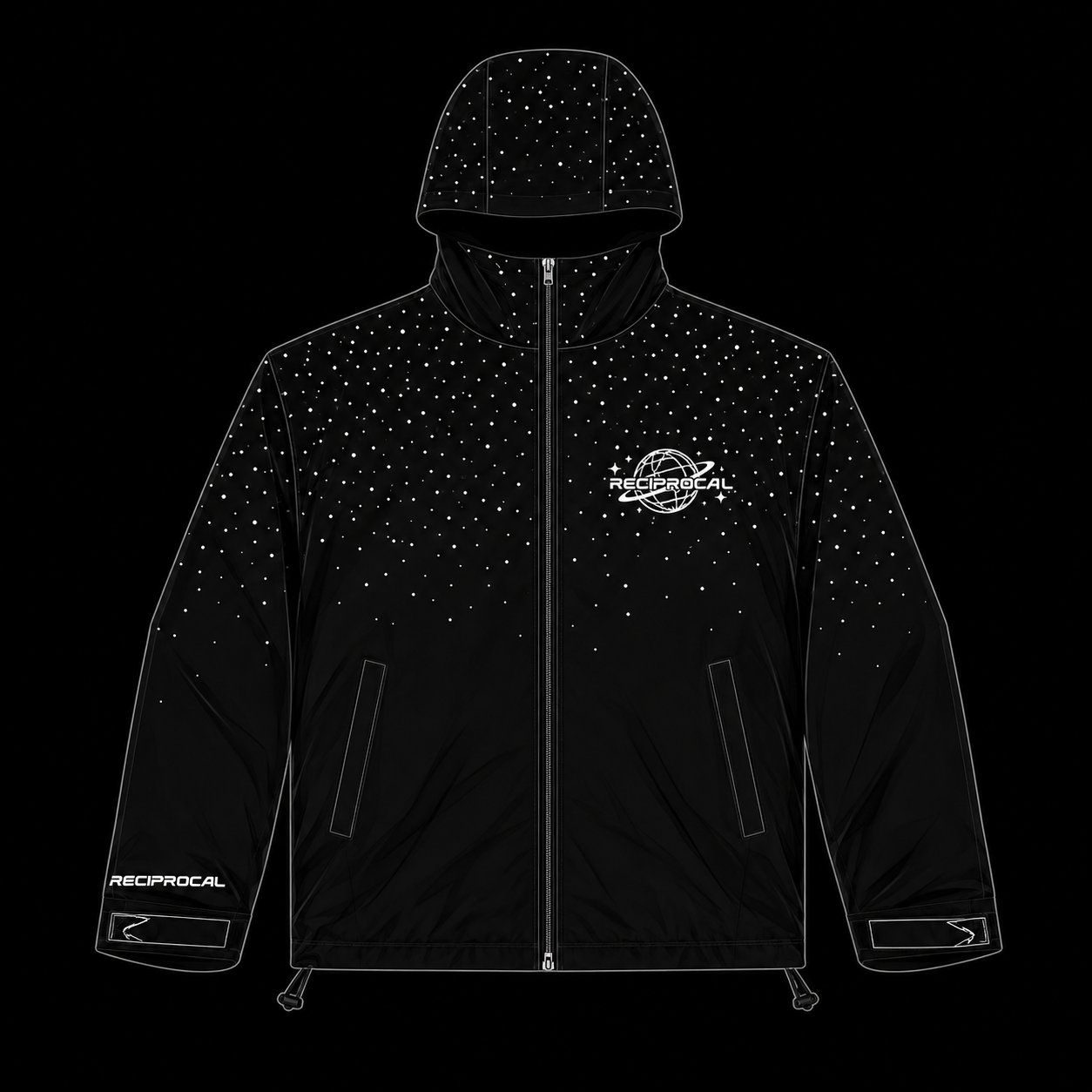 Black “Saturn” Windbreaker Jacket